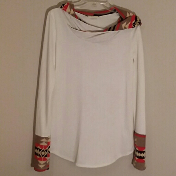 Mon Ami hooded top with knit cuffs and hoo… - Picture 1 of 6